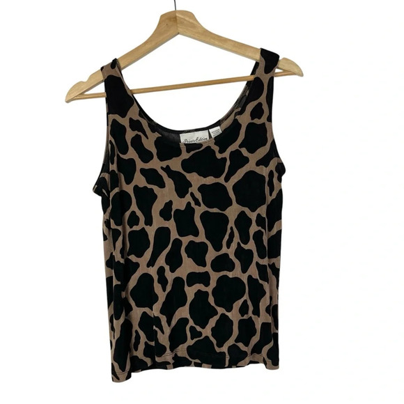 Chico's Private Edition Vintage Y2K Brown Giraffe Print Tank Top 1/M - Picture 1 of 4